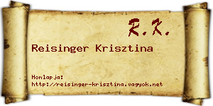 Reisinger Krisztina névjegykártya